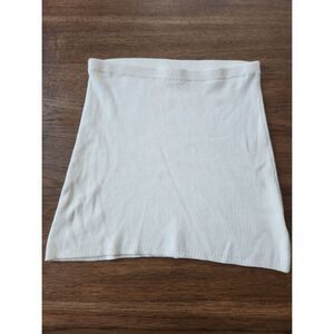 Free People Ribbed Strapless Tube Skirt | Size M | Cream